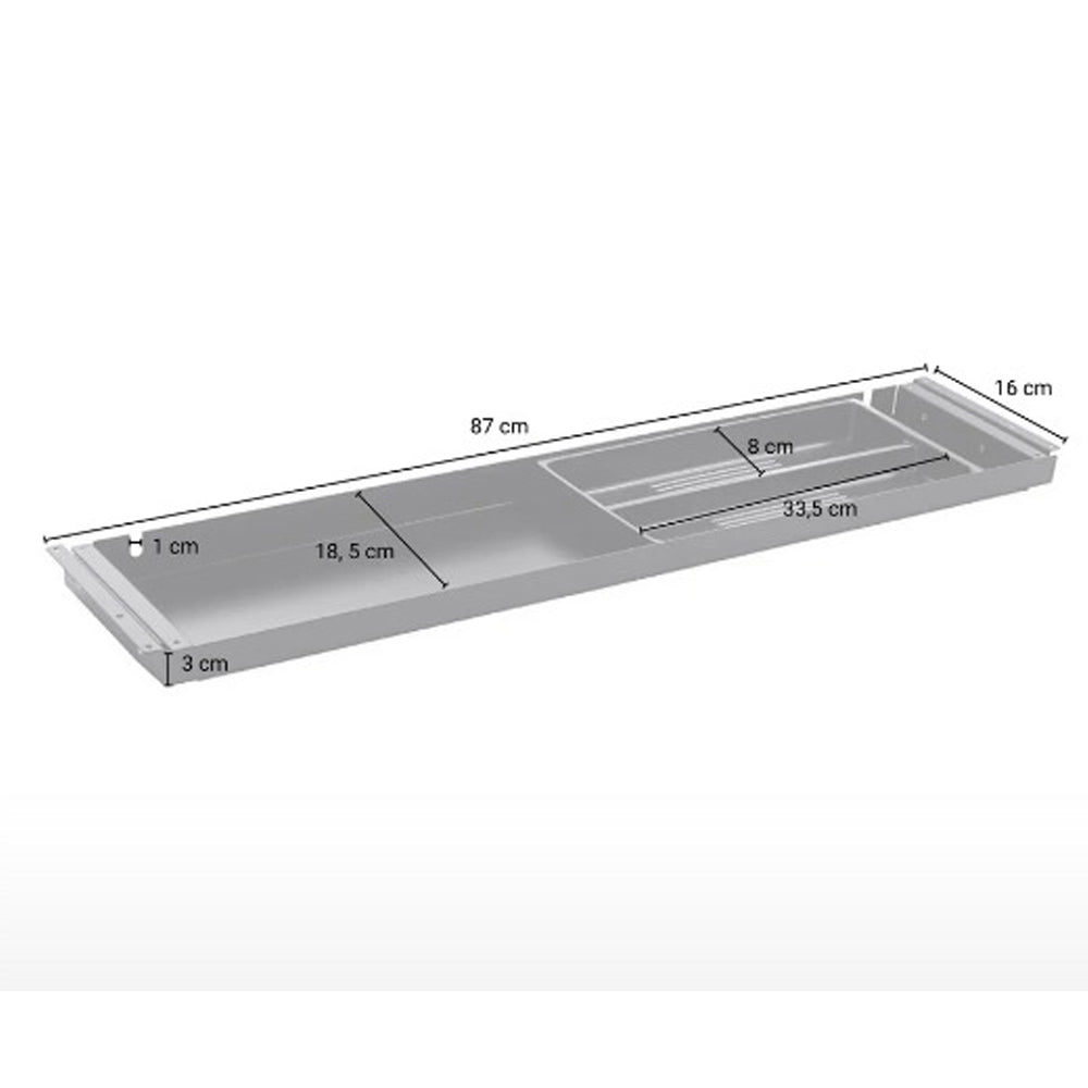 Unterbauschublade Schreibtisch Schublade Ultra Pen - Ultra flach - ohne Schloß - B 87 x T 18,6 x H 2,3/4,3 cm - Büromöbel Plus