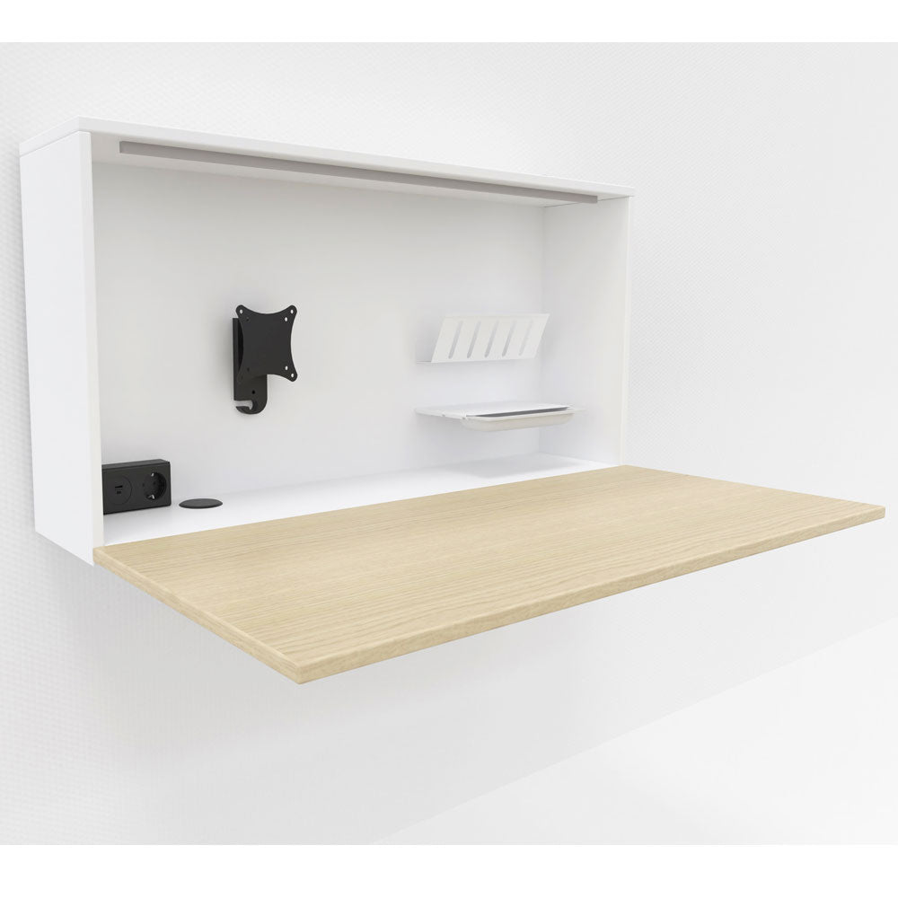 Reiss Wandschreibtisch klappbar | Platz für 2 Monitore | Schreibtisch - 120cm breit - viel Platz