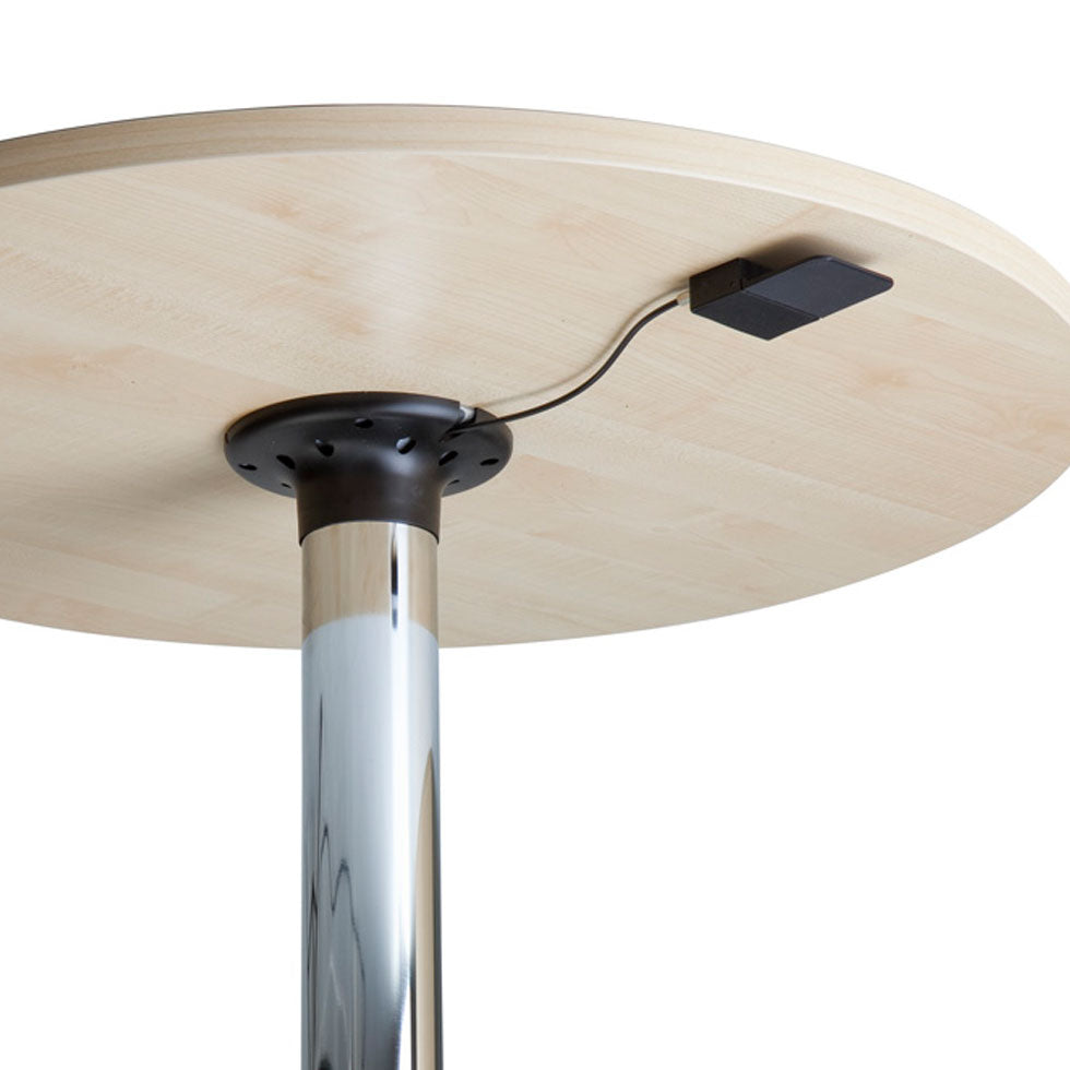-säulentisch-büromöebel plus-hubsäulentisch-tisch höhenverstellbar-Meetingtisch-Meetingpoint-auslöser-made in germany